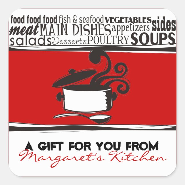 Custom colour cooking pot curling steam gift tag (Front)