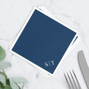 Custom Colour Corner Wedding Monogram Napkin