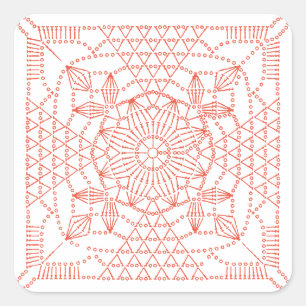 Custom Colour Crochet Chart Square Sticker