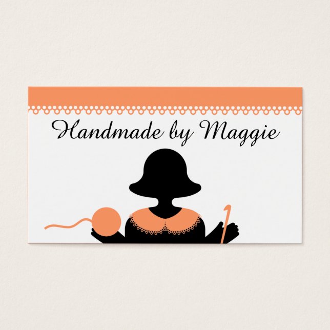 Custom colour crochet hook tatting girl silhouette (Front)