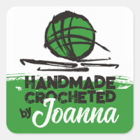 custom colour crochet hooks ball of yarn label