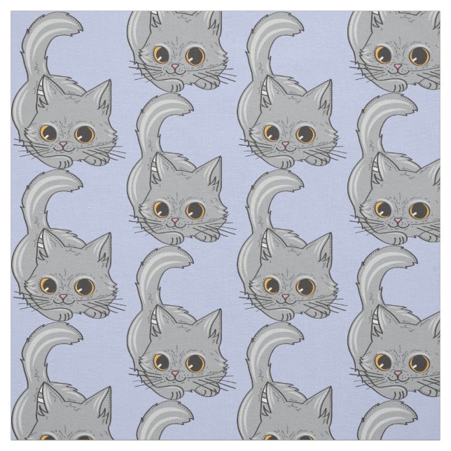 Custom colour Cute Kitten fabric (Swatch)