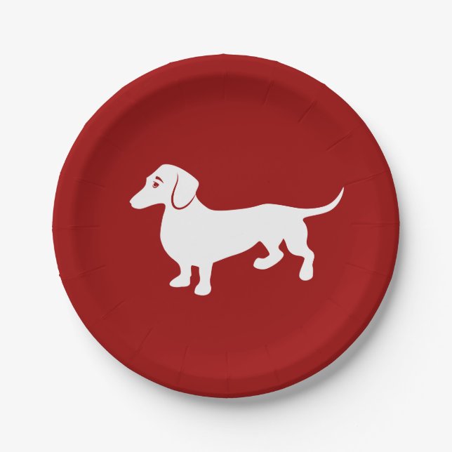 Custom Colour Dachshund Paper Plate (Front)