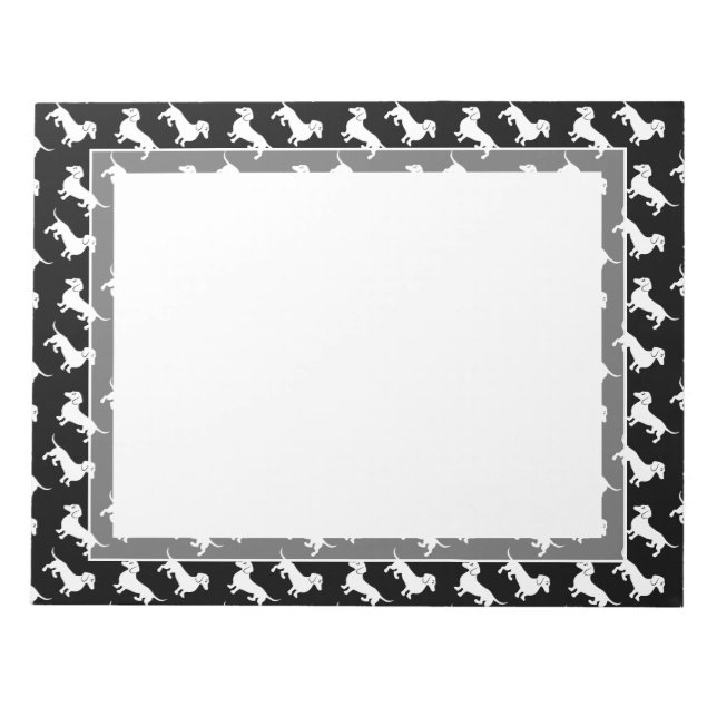 Custom Colour Dachshund Pattern Notepad (Front)