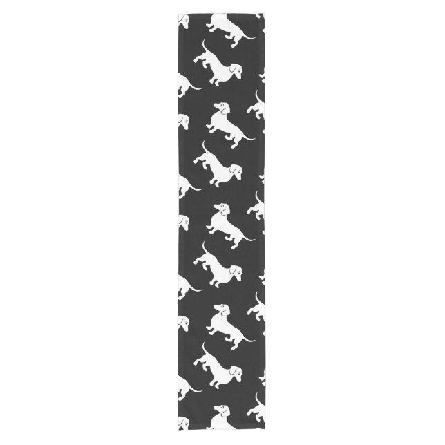 Custom Colour Dachshund Pattern Short Table Runner (Front)