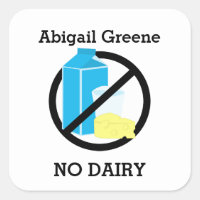 Custom Colour Dairy Allergy Alert Personalised Kid