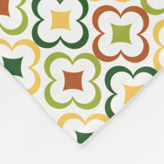 Custom Colour Diamond Floral Pattern Fleece Blanket