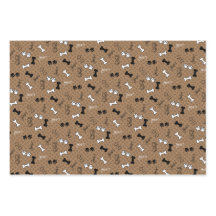 Custom Colour, Dog Print Wrapping Paper Sheet Set