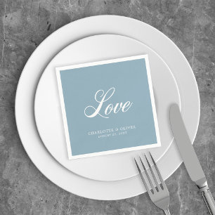 Custom Colour Elegant Cursive Love Wedding Napkins
