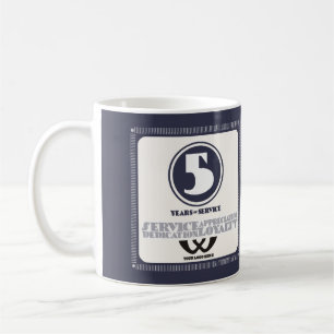 Custom colour employee 5 years of service award coffee mug