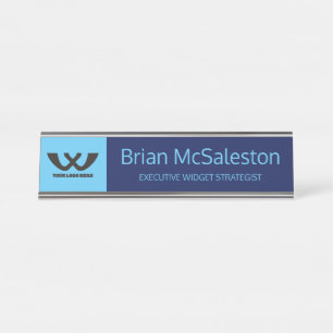Custom colour employee name title desk nameplate