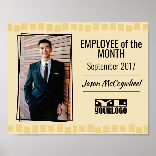 Custom colour employee of the month certificate po poster (Front)