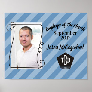 Custom colour employee of the month certificate poster