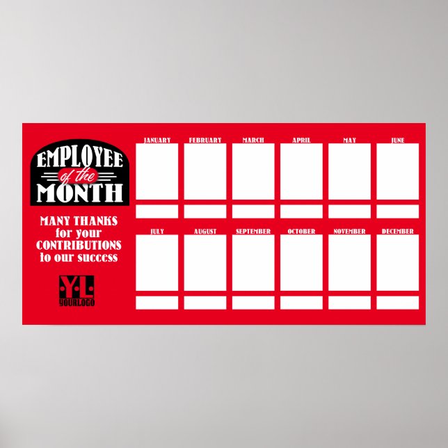 Custom colour employee of the month photo display  poster (Front)