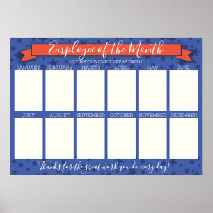 Custom colour employee of the month photo display poster