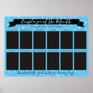 Custom colour employee of the month photo display poster