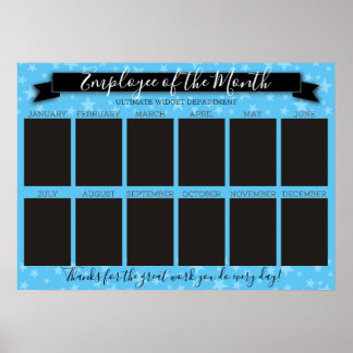 Custom colour employee of the month photo display poster