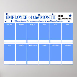 Custom colour Employee of the Month photo poster