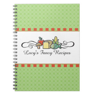 Custom colour fish fruit vegetable chef catering notebook