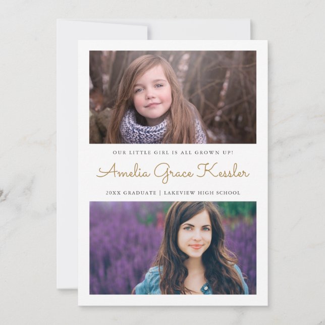 Custom Colour Floral Graduation Announcement (Front)