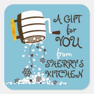 Custom colour flour sifter from the kitchen of square sticker