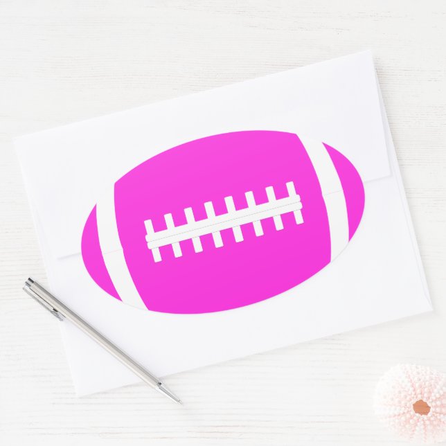Custom Colour Football Party Decor Sports Team Oval Sticker (Envelope)
