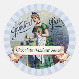 custom colour French chocolate woman canning label