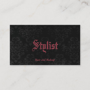 Custom Colour French Gothic Damask Stylist Templat Business Card