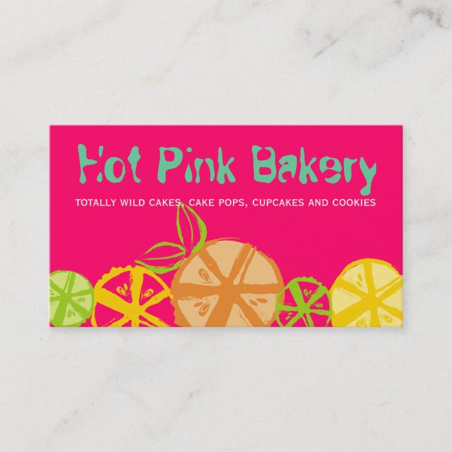 custom colour fruit slices baking cooking catering business card (Front)