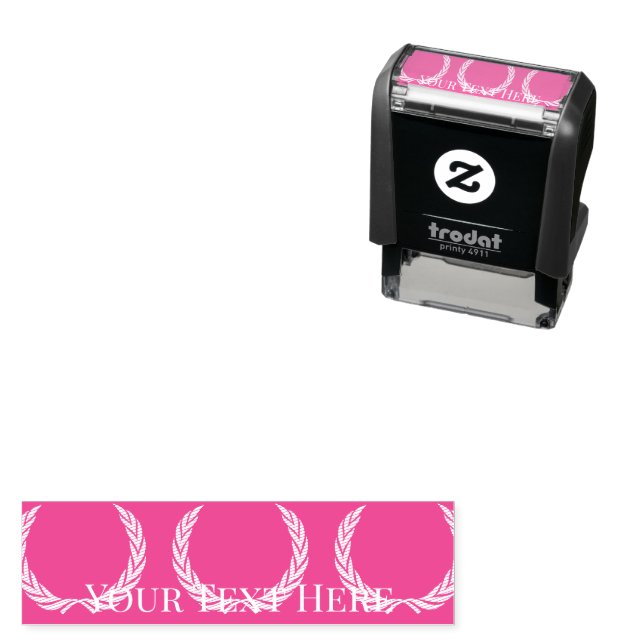 Custom Colour Fuchsia Self Inking Rubber Stamp (In Situ)