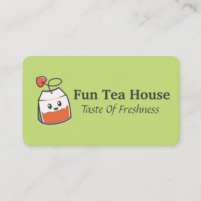 Custom Colour Fun Tea Bag 3.5" x 2.0" Business Car Card (Front)