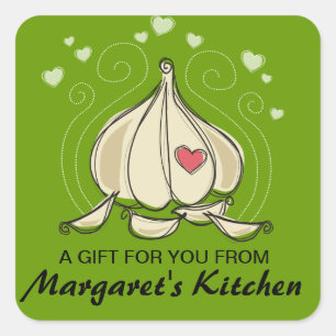 Custom colour garlic cloves food gift tag label