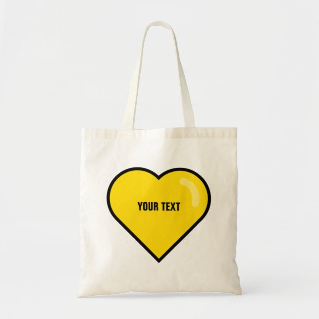 [custom colour] geometric heart ❤️ with 'shine' tote bag (Front)