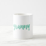 Custom Colour Granny Grandma Mug | Grandparents<br><div class="desc">A special mug for your Granny. You can personalise by changing the colour of the word using "printed background colour" or also add your grandmas name, or your own name... or photos. This grandma mug makes a really special gift from the grandchildren. Sample shows a mint green colour. More "grandma...</div>