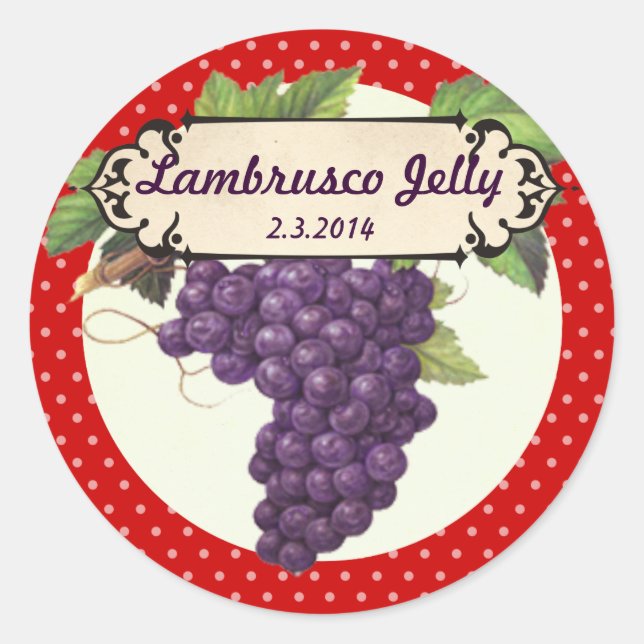 custom colour grapes wine canning label (Front)