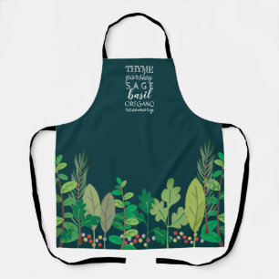 Custom colour green cooking herbs foodie apron