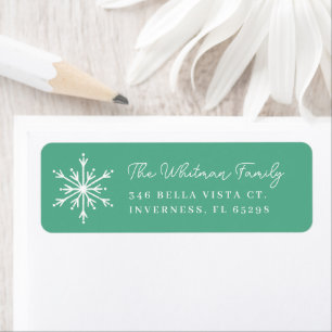 Custom Colour Hand Drawn Snowflake Return Address