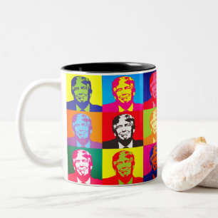 Custom Colour Happy Donald Trump Colourful Pop Art Two-Tone Coffee Mug
