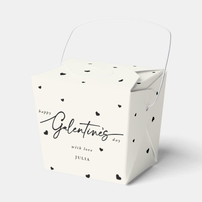 Custom Colour Happy Galentine's Day + Hearts Favour Box (Front Side)