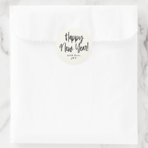 Custom Colour Happy New Year Classic Round Sticker
