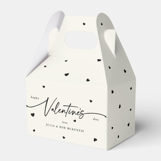 Custom Colour Happy Valentine's Day + Hearts Favour Box (Front Side)