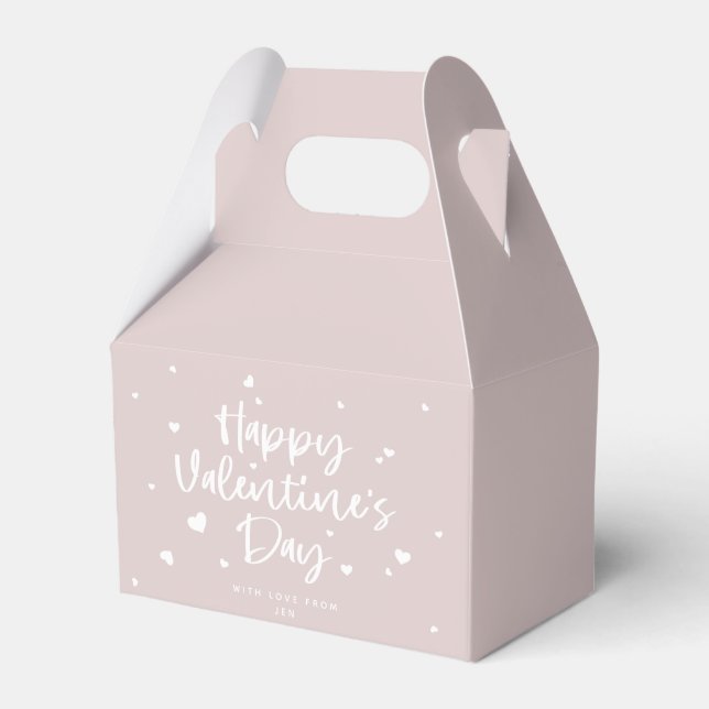Custom Colour Happy Valentine's Day + Hearts Favour Box (Front Side)