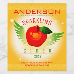 Custom colour hard apple cider homemade wine label