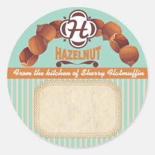 Custom colour hazelnuts canning label food gift