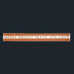 Custom Colour Holiday Text | Striped Satin Ribbon<br><div class="desc">This simple,  holiday ribbon features a white stripe over a custom colour background and text reading,  "MERRY BRIGHT PEACE JOY LOVE, " capturing the heart of the Christmas season!  Easy to customise with your own text,  if desired.</div>