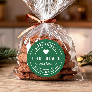 Custom Colour Homemade Goods Kitchen Happy Holiday Classic Round Sticker