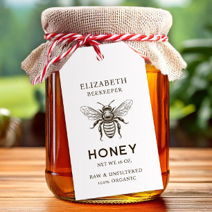 Custom colour honey bee canning label