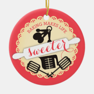 Custom colour I love baking Christmas ornament