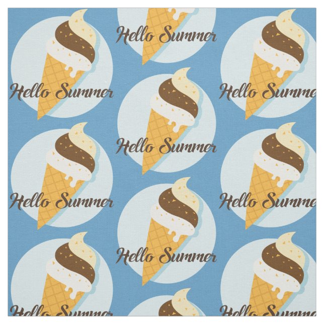 Custom colour Ice Cream Hello fabric (Swatch)