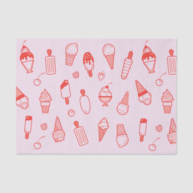 Custom Colour Ice Cream Print Tissue Paper (Front)